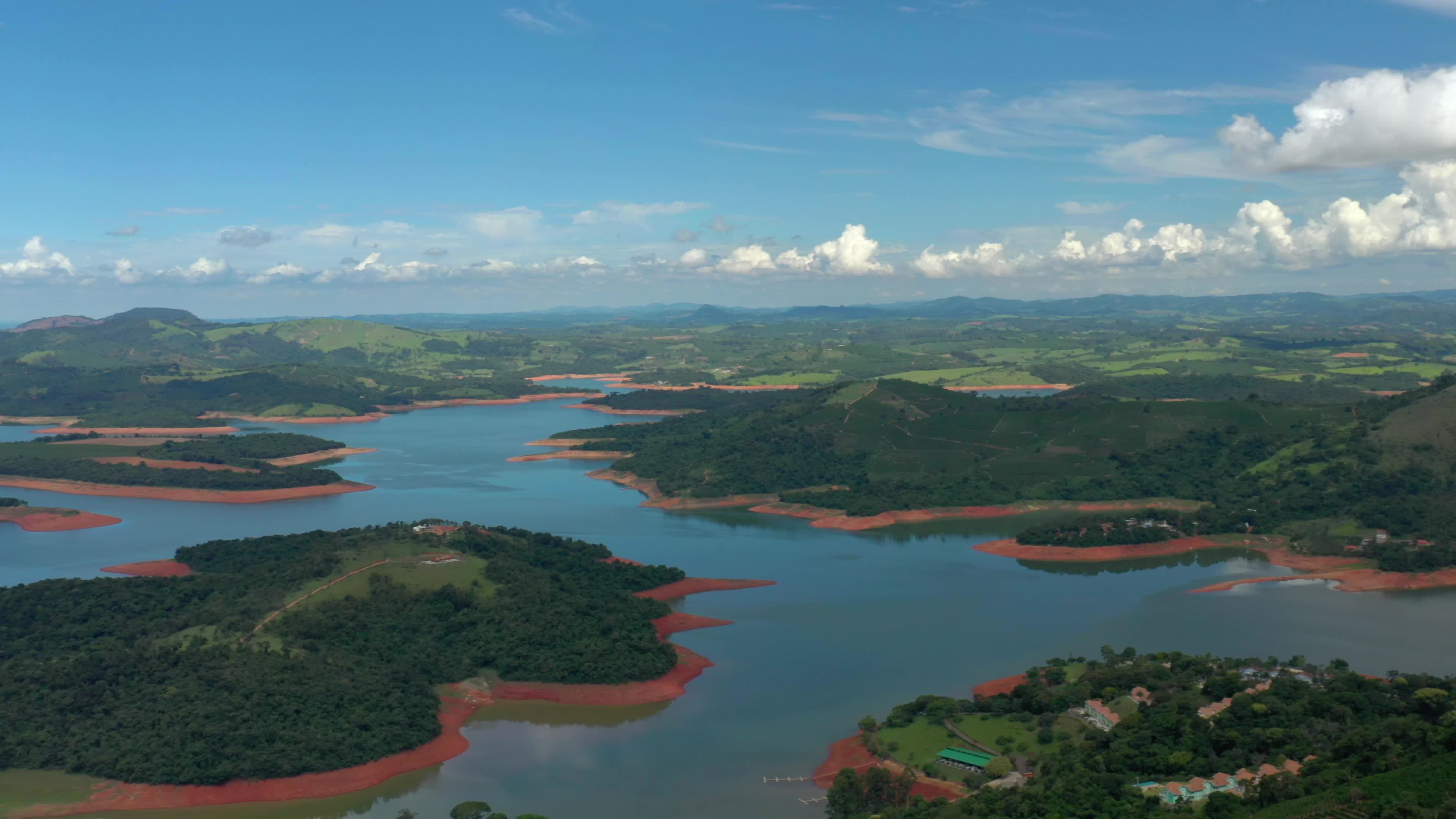 aerial view of Rio Pardo, in Caconde, Sao Paulo, Brazil