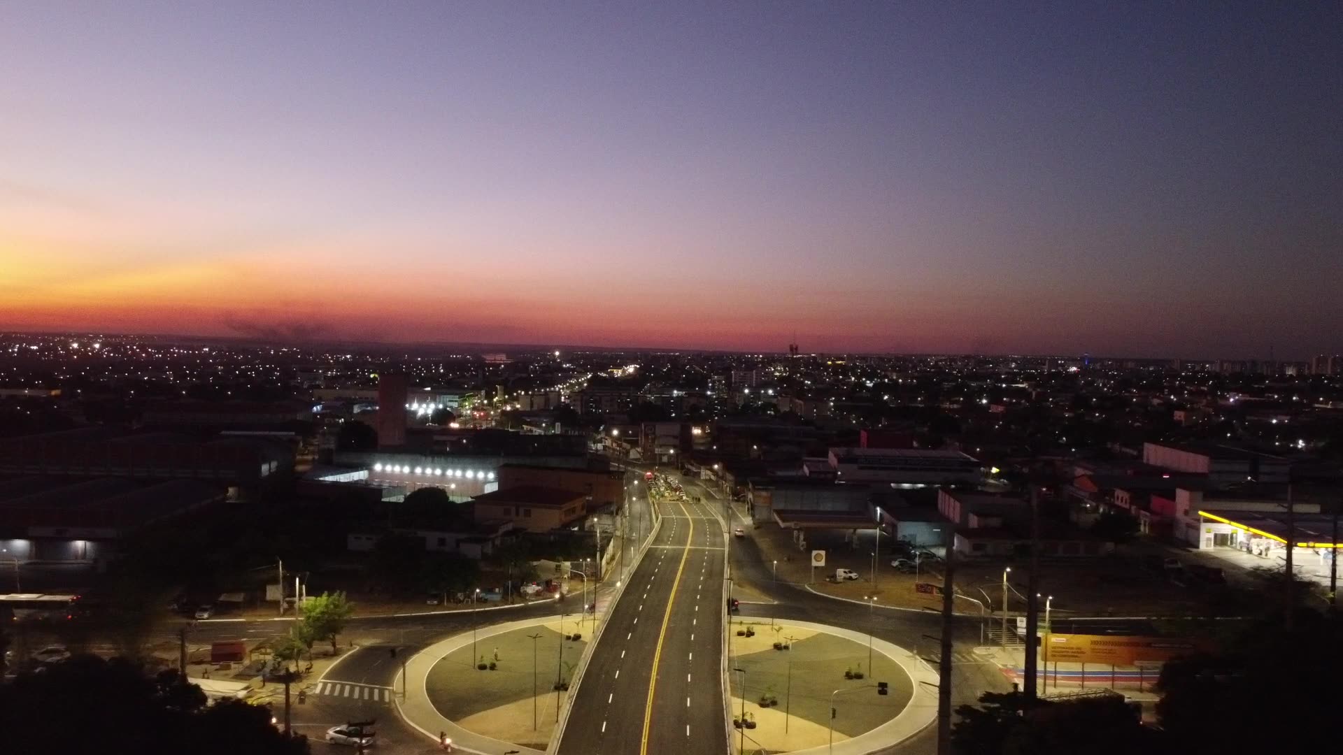 Por-do-sol em Teresina no viaduto da tabuleta